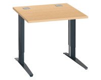 Bureau droit hêtre réglable L 80 cm piètement "L" métal Essens