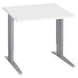Bureau droit blanc réglable L 80 cm piètement "L" métal Essens