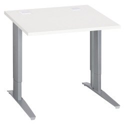 Bureau droit blanc réglable L 80 cm piètement "L" métal Essens