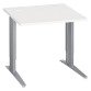 Bureau droit blanc réglable L 80 cm piètement "L" métal Essens