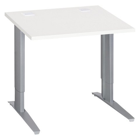 Mesa recta Excellens 80 cm blanca Patas Regulables Metal Plus aluminio