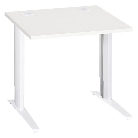 Mesa recta Excellens 80 cm blanca Patas Regulables Metal Plus blancas