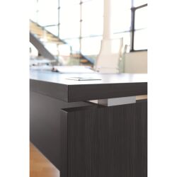 Bureau droit L 180 x P 90 cm, piètement plein bois - Milano