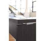 Bureau droit L 180 x P 90 cm, piètement plein bois - Milano