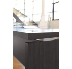 Bureau droit L 180 x P 90 cm, piètement plein bois - Milano