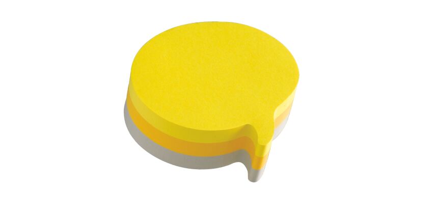 Bloc 225 sheets 3 colours Post It fantasy text balloon70 x 70 mm