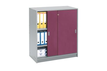 Armoire Harmonie H 100 x L 90 x P 44 cm corps aluminium portes coulissantes couleur