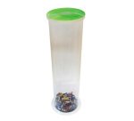 Collecteur de piles usagées 20 litres cylindrique transparent