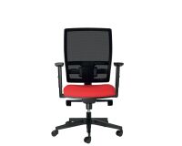 Chaise de bureau Bruneau Activ' - Tissu et maille - Dossier haut avec soutien lombaire - Pieds noirs