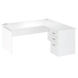 Bureau d'angle L 160 cm avec retour suspendu sur caisson positionnable droite/gauche Intuitiv' couleur