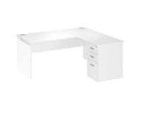 Corner desk L 160 x D 160 cm with suspended return on pedestal positionable right/left Intuitiv' color