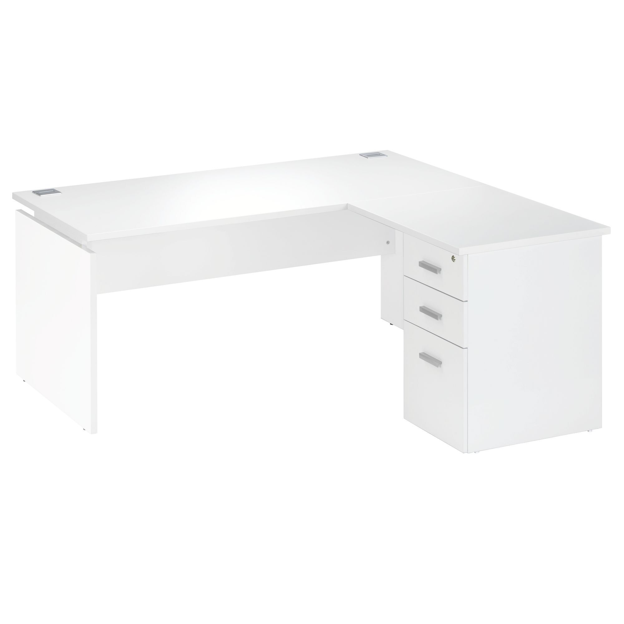 Bureau d'angle L 160 x P 160 cm avec retour suspendu sur caisson positionnable droite/gauche Intuitiv' couleur