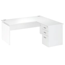 Bureau d'angle L 160 x P 160 cm avec retour suspendu sur caisson positionnable droite/gauche Intuitiv' couleur