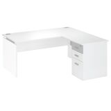 Bureau d'angle L 160 cm avec retour suspendu sur caisson positionnable droite/gauche Intuitiv' couleur