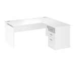 Corner desk L 160 x D 160 cm with suspended return on pedestal positionable right/left Intuitiv' color