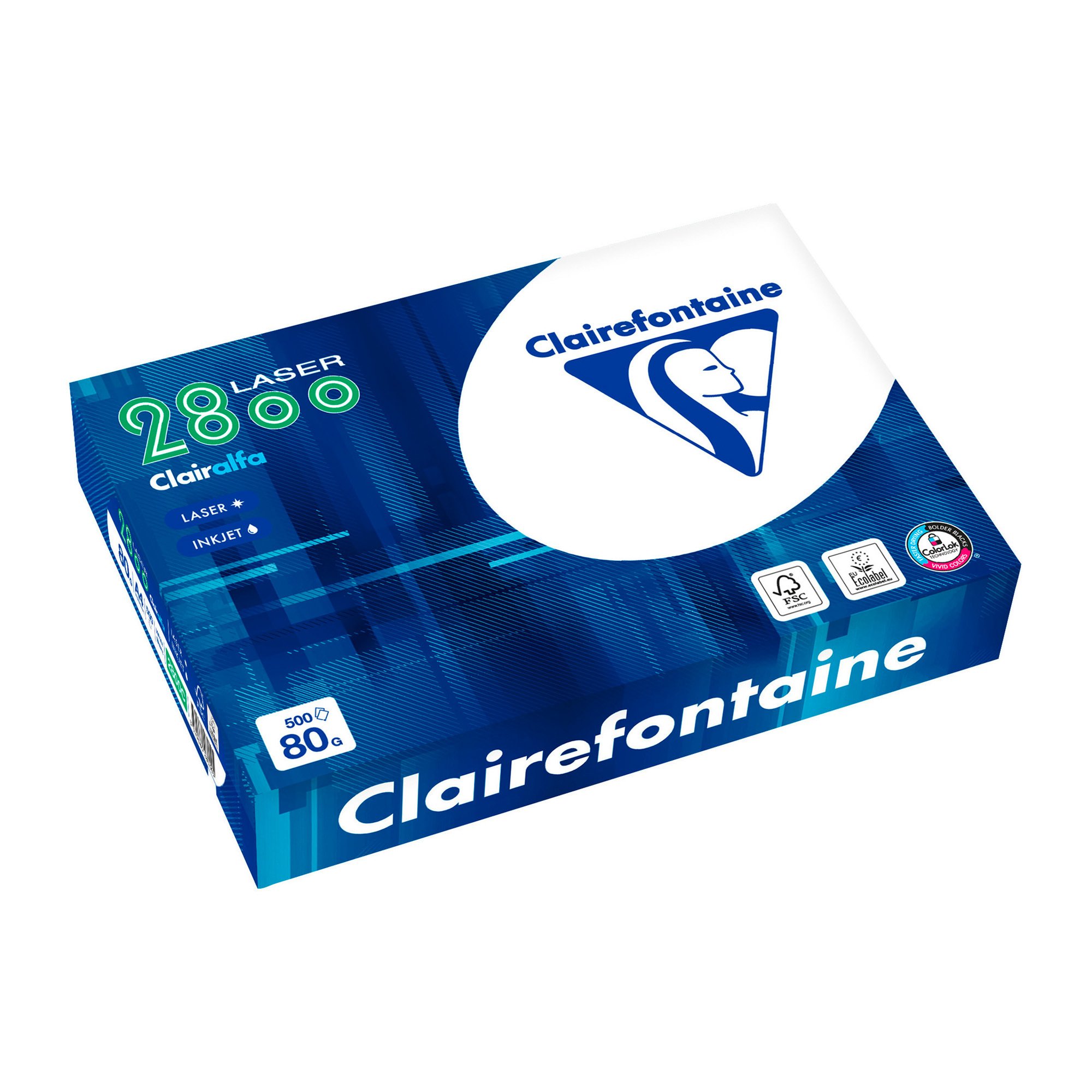 Clairefontaine Ramette 500 Feuilles Papier A4 110g Clairalfa Blanc Ultra - Impression Laser Jet