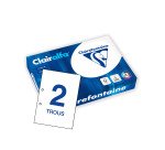 Ramette papier Clairefontaine Clairalfa perforée 2 trous A4 80 g - 500 feuilles - blanc
