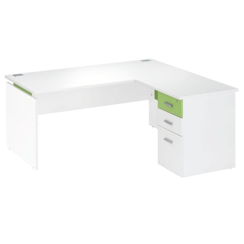Escritorio esquinero 160 cm derecha/izquierda con cajonera 3 cajones Intuitiv'