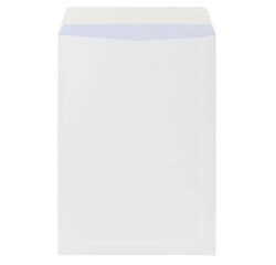 Paket mit 250 Versandtaschen in weißem Kraft 229 x 324 mm ohne Fenster selbstklebend mit Haftklebung