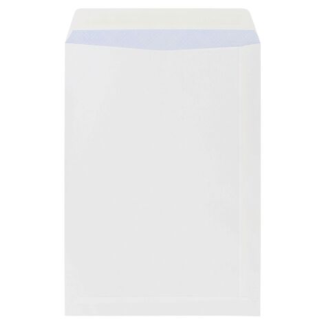 Box of 250 administrative sleeves in white kraft 229 x 324 mm without window self-adhesive with protection strip