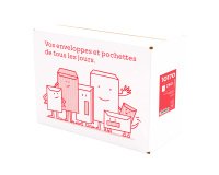 Box of 250 administrative sleeves in white kraft 229 x 324 mm without window self-adhesive with protection strip