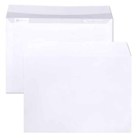 Enveloppe 162 x 229 mm Clairalfa Clairefontaine 90 g sans fenêtre blanche - Boîte de 250