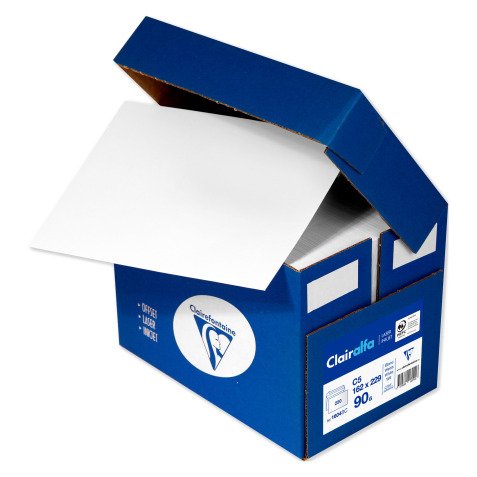 Enveloppe 162 x 229 mm Clairalfa Clairefontaine 90 g sans fenêtre blanche - Boîte de 250