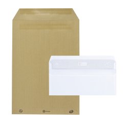 Pack 500 enveloppes 80 g Bruneau + 500 zakenveloppes  90 g waarvan 250 GRATIS