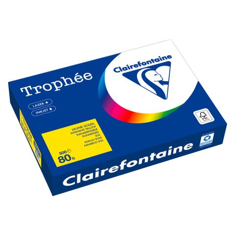 Papel Clairefontaine Throphée Color Amarillo A4 80 g Paquete de 500 hojas