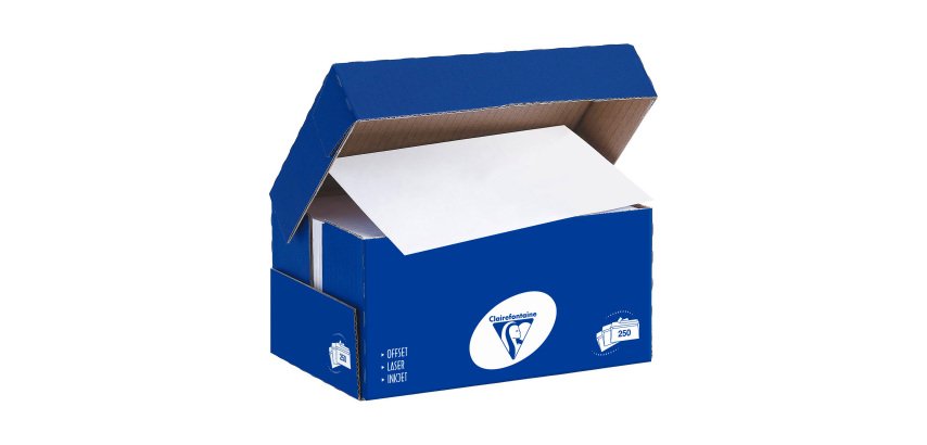 Enveloppe Clairefontaine blanche 110 x 220 mm - format DL - sans fenêtre - Boîte de 250