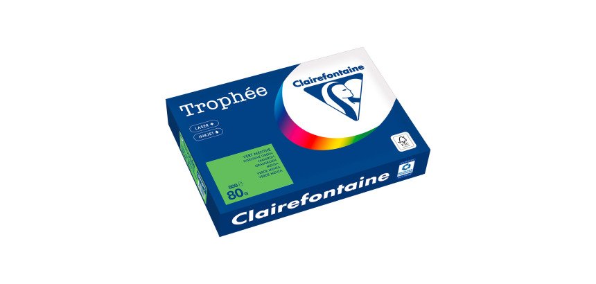 Ramette papier couleur Clairefontaine Trophée couleurs vives A4 80 gr - 500 feuilles