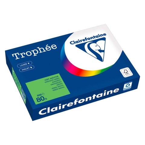 Papel Clairefontaine Throphée Color Verde Menta A4 80 g Paquete de 500 hojas