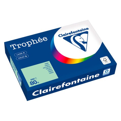 Papier A4 couleur 80 g Clairefontaine Trophée couleurs pastel - Ramette de 500 feuilles