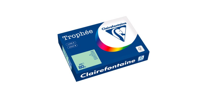 Ramette papier couleur Clairefontaine Trophée couleurs pastel A4 80 gr - 500 feuilles