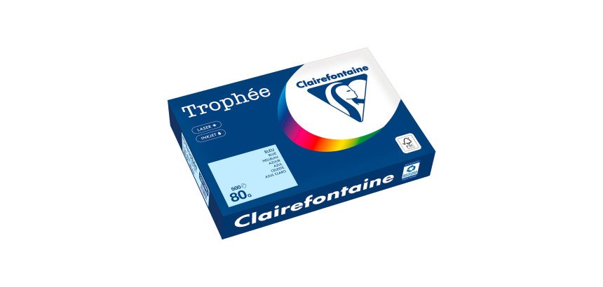 Ramette papier couleur Clairefontaine Trophée couleurs pastel A4 80 gr - 500 feuilles