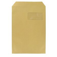 Pochettes admin kraft brun 229x324 mm gamme budget fenêtre 50x100mm bde protec. - Boîte de 250