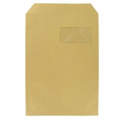 Box 250 administrative envelopes 229X324 self-adhesive, protective strip, with window, kraft