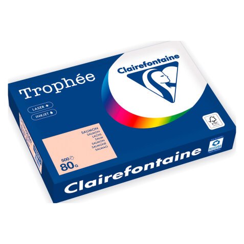 Papier A4 couleur 80 g Clairefontaine Trophée couleurs pastel - Ramette de 500 feuilles