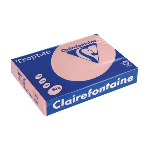 Papel Clairefontaine Throphée Color Rosa A4 80 g Paquete de 500 hojas