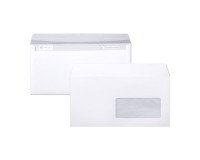 Sobre 110 x 220 mm Clairalfa Clairefontaine 90 g con ventana 45 x 100 mm blanca - Caja de 250