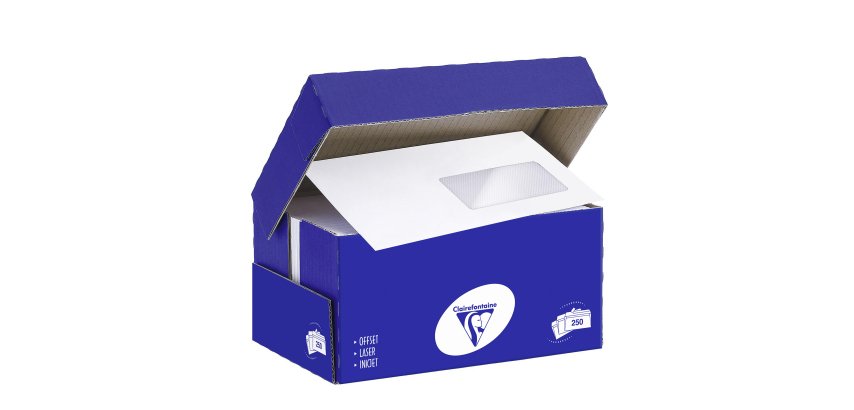 Enveloppe Clairalfa Clairefontaine 90 g/m² blanche - Boîte de 250