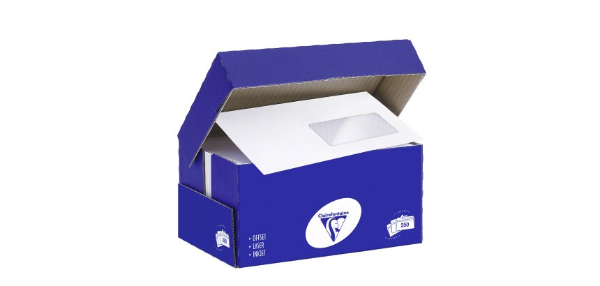 Enveloppe Clairalfa Clairefontaine 90 g/m² blanche - Boîte de 250