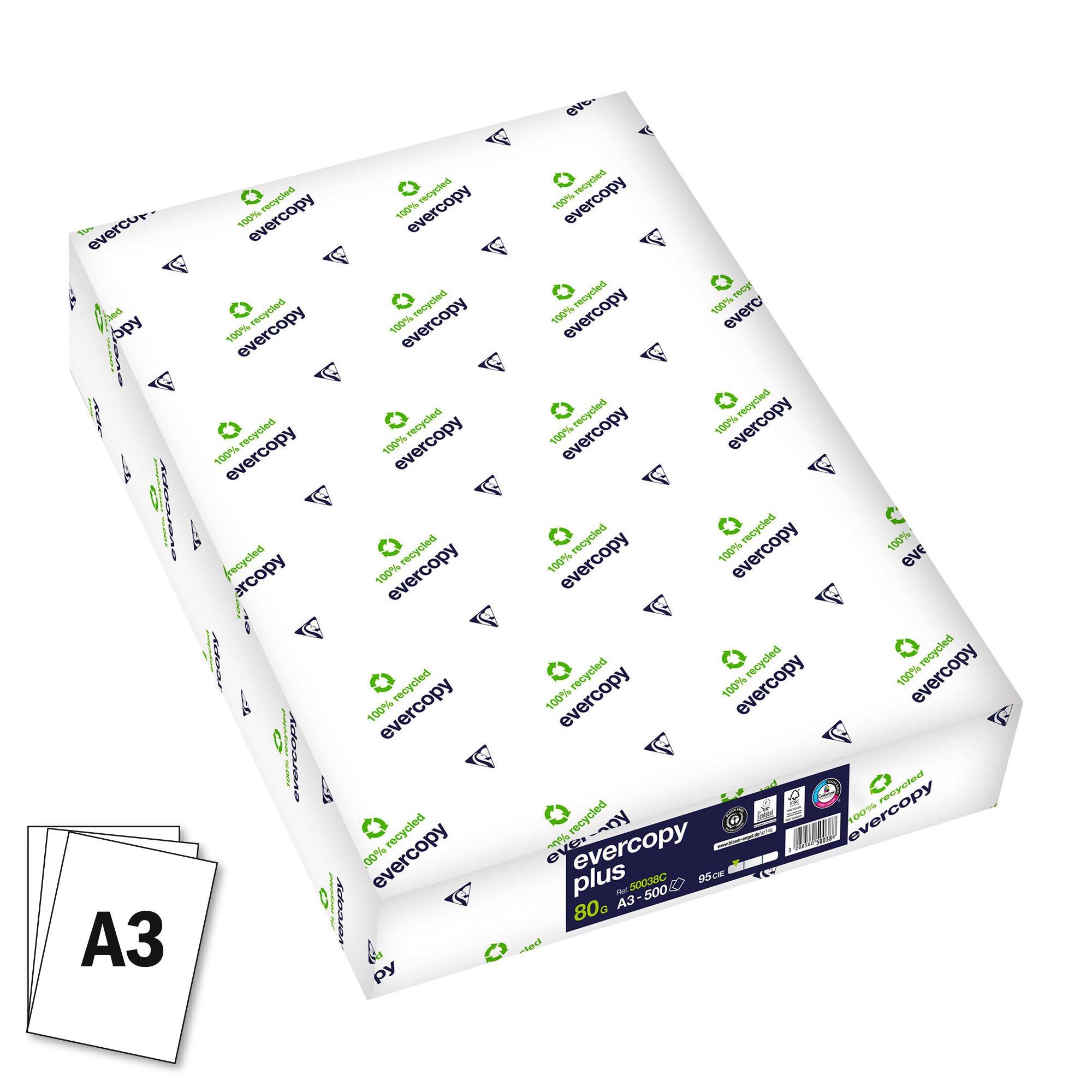 Ramette Papier Navigator Universal - 500 Feuilles A3, 80 G/m², Blanc, Pour Imprimante Mono Et Couleur, Certifié FSC