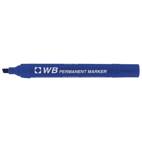 Rotulador permanente budget punta biselada 2 mm Azul