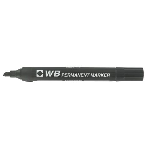 Rotulador permanente budget punta biselada 2 mm Negro