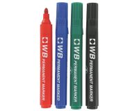 Marcador permanente Budget punta cónica 2 mm - Paquete de 4 colores surtidos
