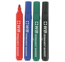 Marcador permanente Budget punta cónica 2 mm - Paquete de 4 colores surtidos