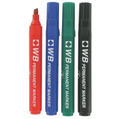 Rotulador permanente Budget punta biselada 2 mm - Bolsa de 4 colores surtidos
