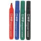 Permanent marker indelible budget chisel tip 2 mm - Set of 4 assorted colours