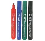 Marqueurs permanents pointe biseautée 2 mm - Pochette de 4 - Budget